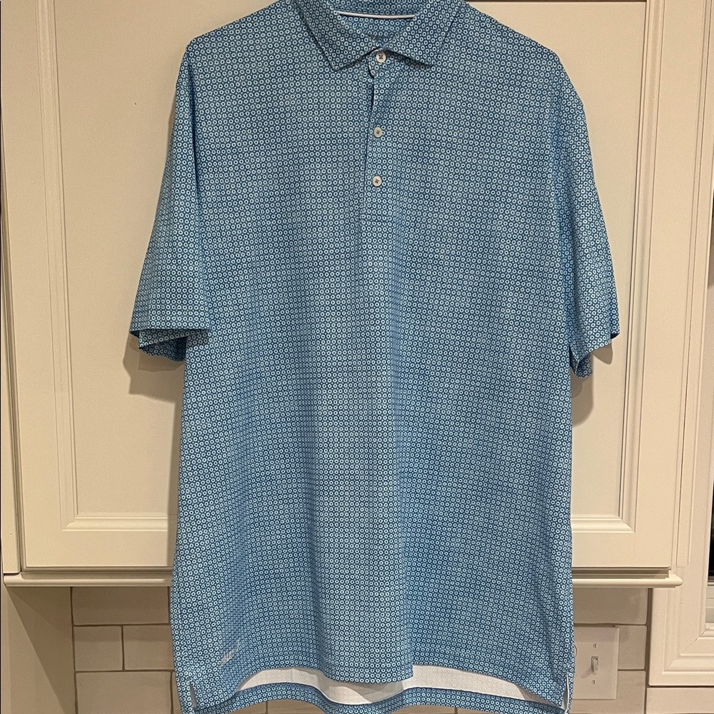 Johnnie-O Diamond Pattern Blue Polo